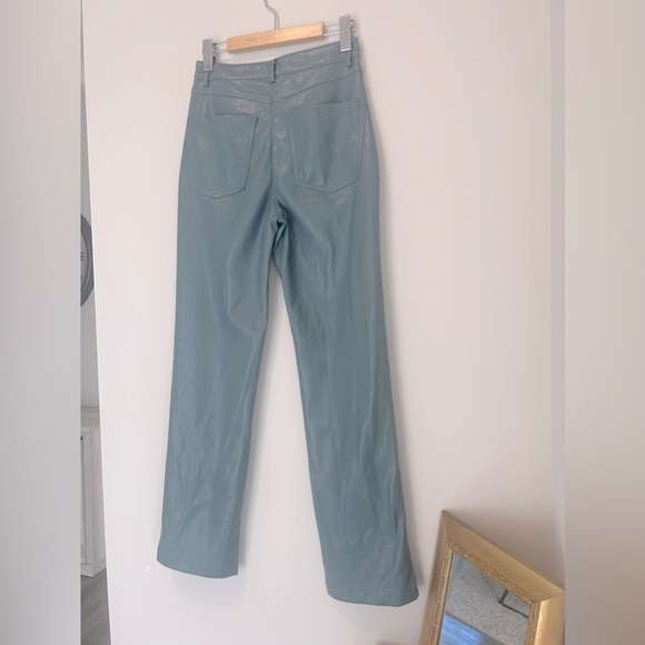 7 For All Mankind Straight Leg High Waisted Vegan Leather Pants size XS - Picture 9 of 13